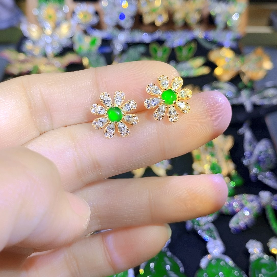 吊坠(不含链)银S925镶嵌翡翠