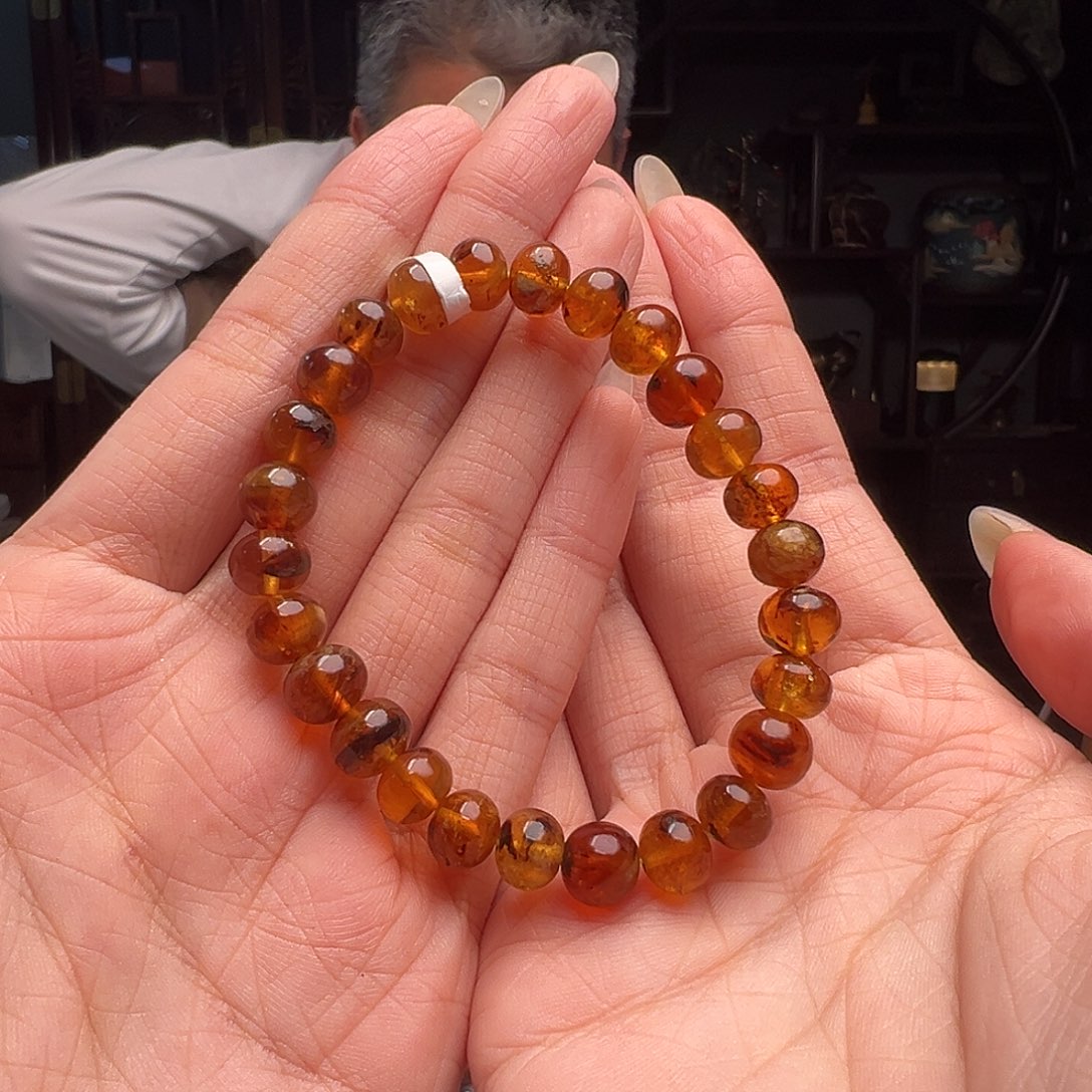 琥珀裸石未镶嵌抚顺琥珀10309。8mm