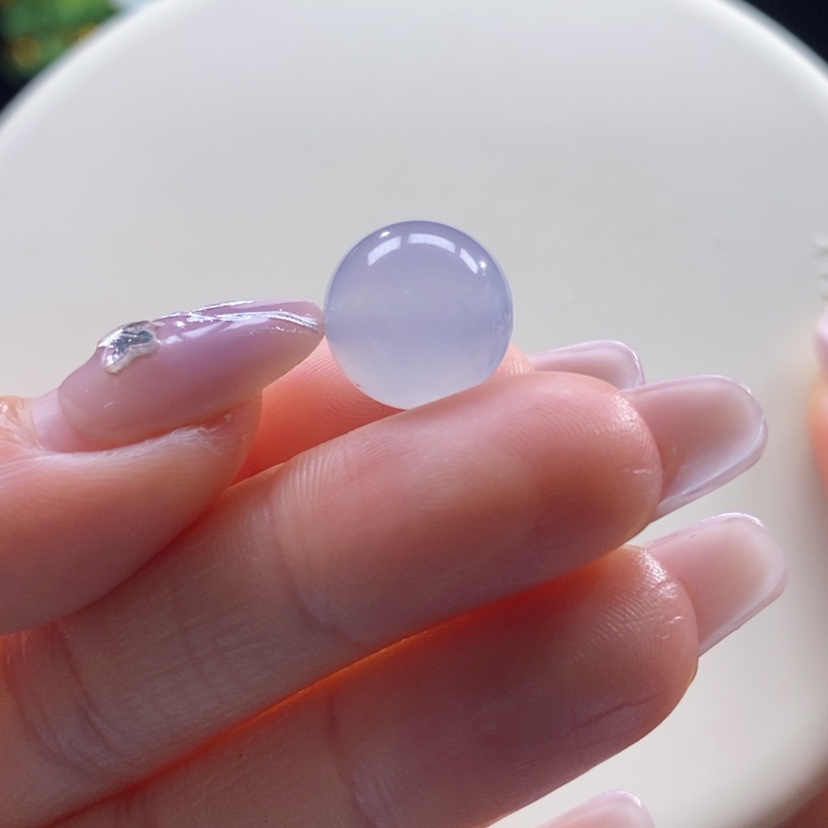 【闪购商品】翡翠颈饰未镶嵌翡翠冰胶天空蓝珠卡12.7mm