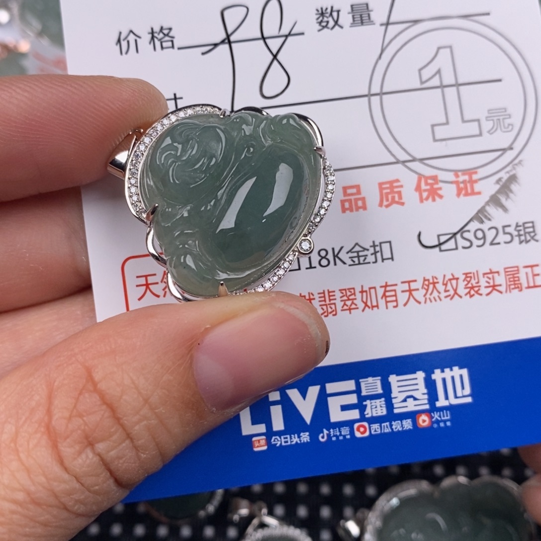 翡翠银S925镶嵌颈饰