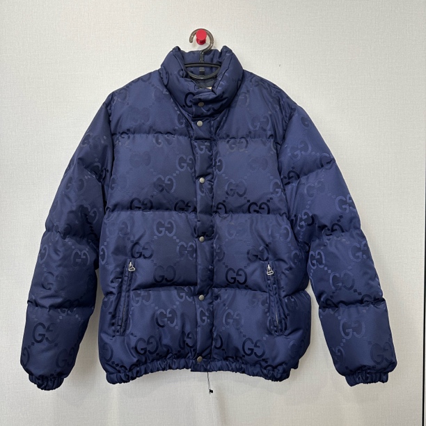 99新 GUCCI/古驰 深蓝色羽绒服/尺码54/编号20263