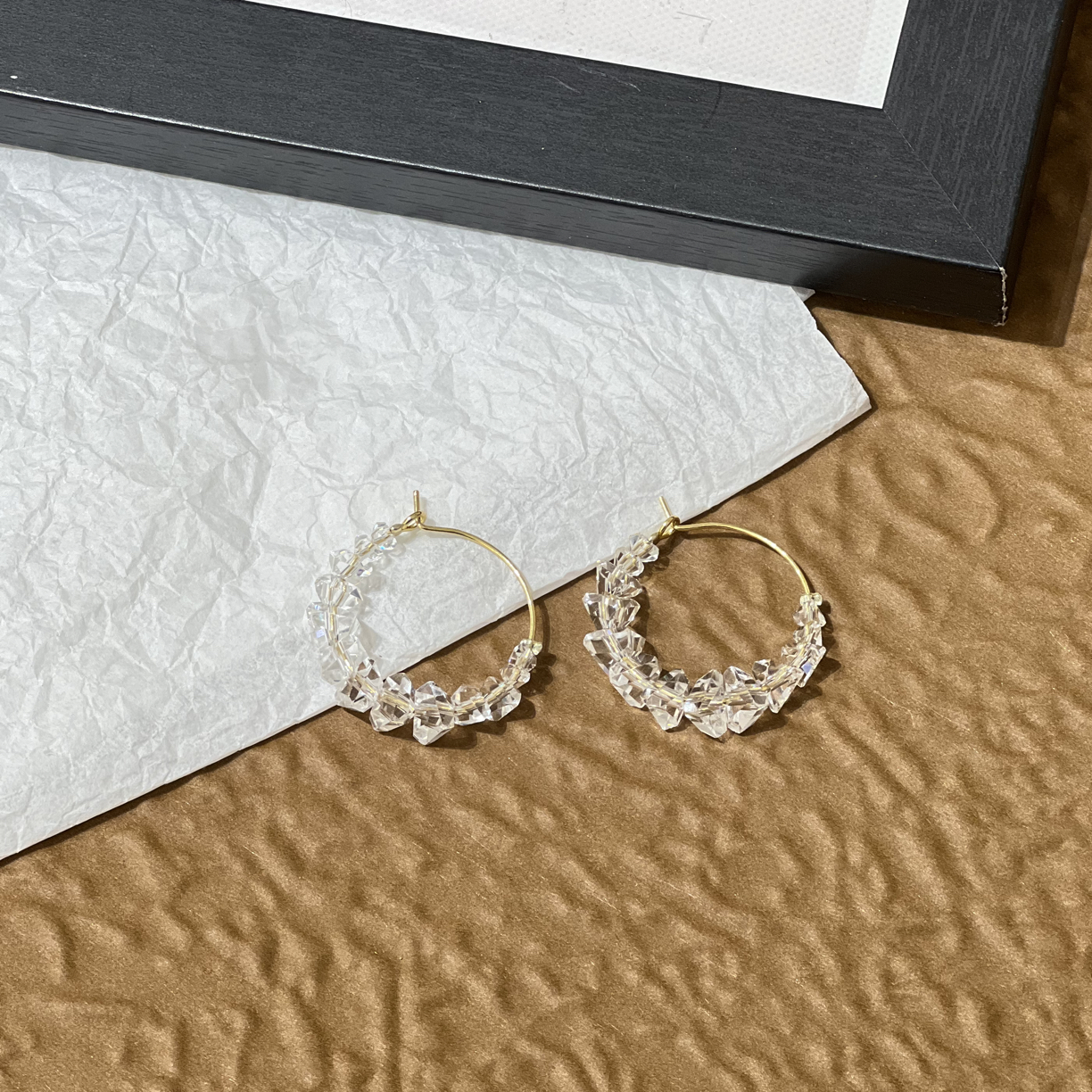 钛钢耳饰 LARVINA法式透明复古百搭耳环