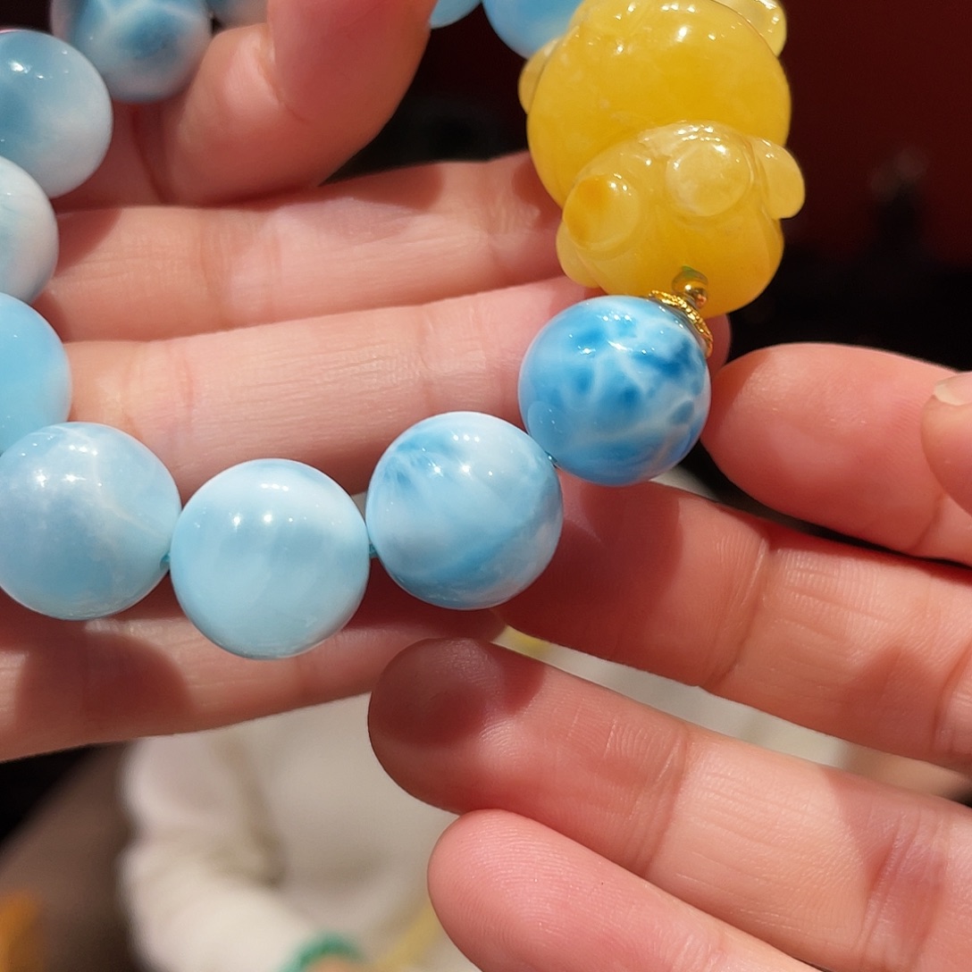 针钠钙石（海纹石）未镶嵌手链