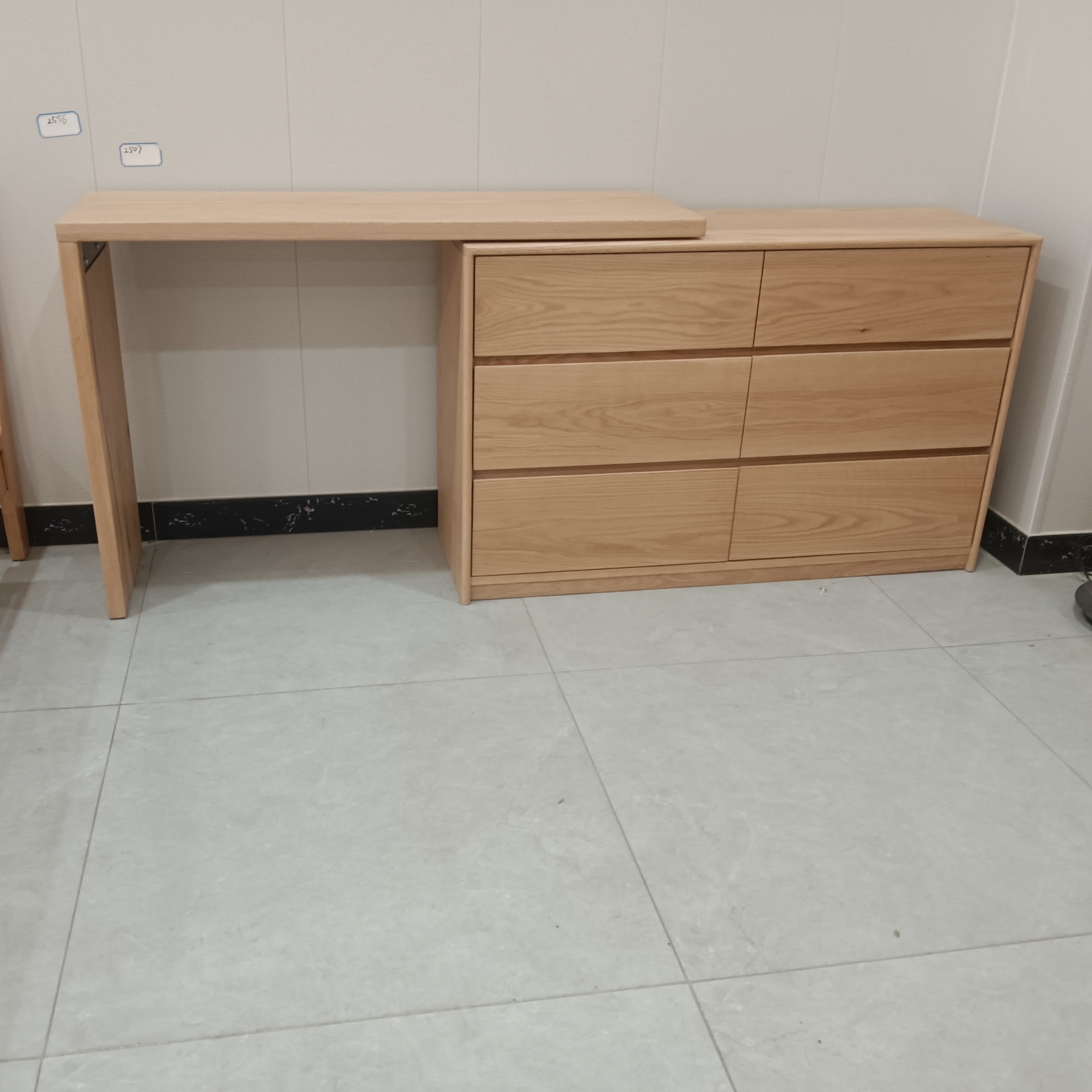 无品牌实木斗柜梳妆台北欧原木色