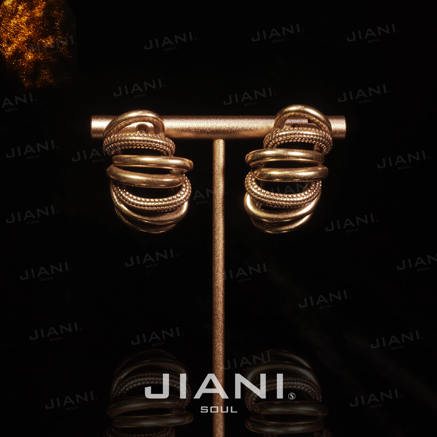 合金耳饰 JIANI【意大利精工“艺塑线条”创意美学】耳饰