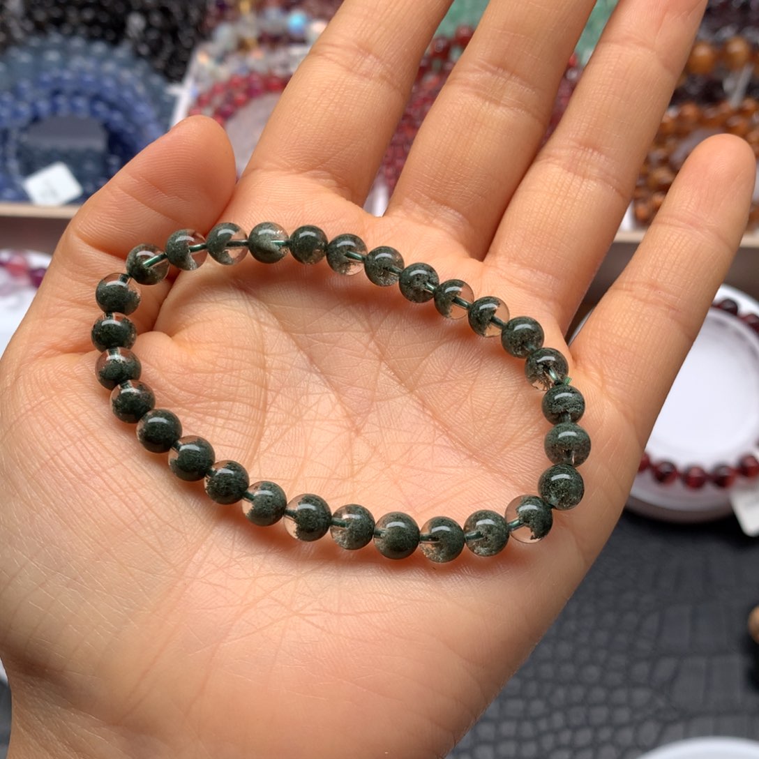 水晶手链未镶嵌绿幽灵聚宝盆6