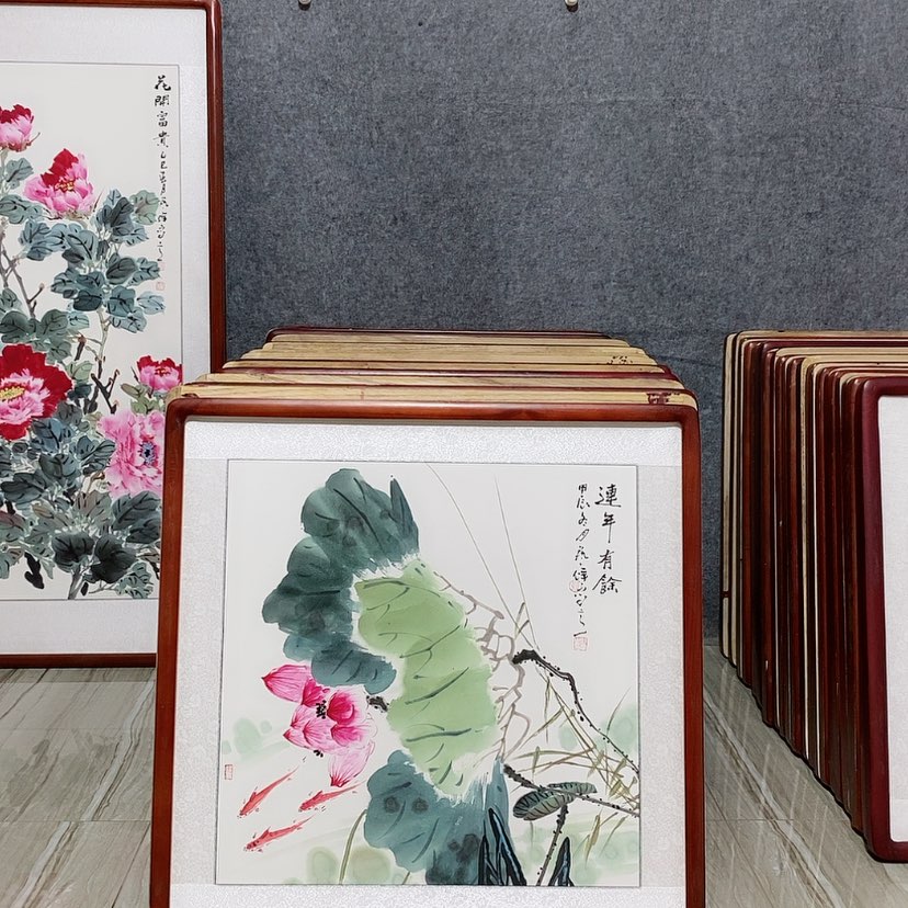 【闪购商品】国画书画作品带框65×65厘米
