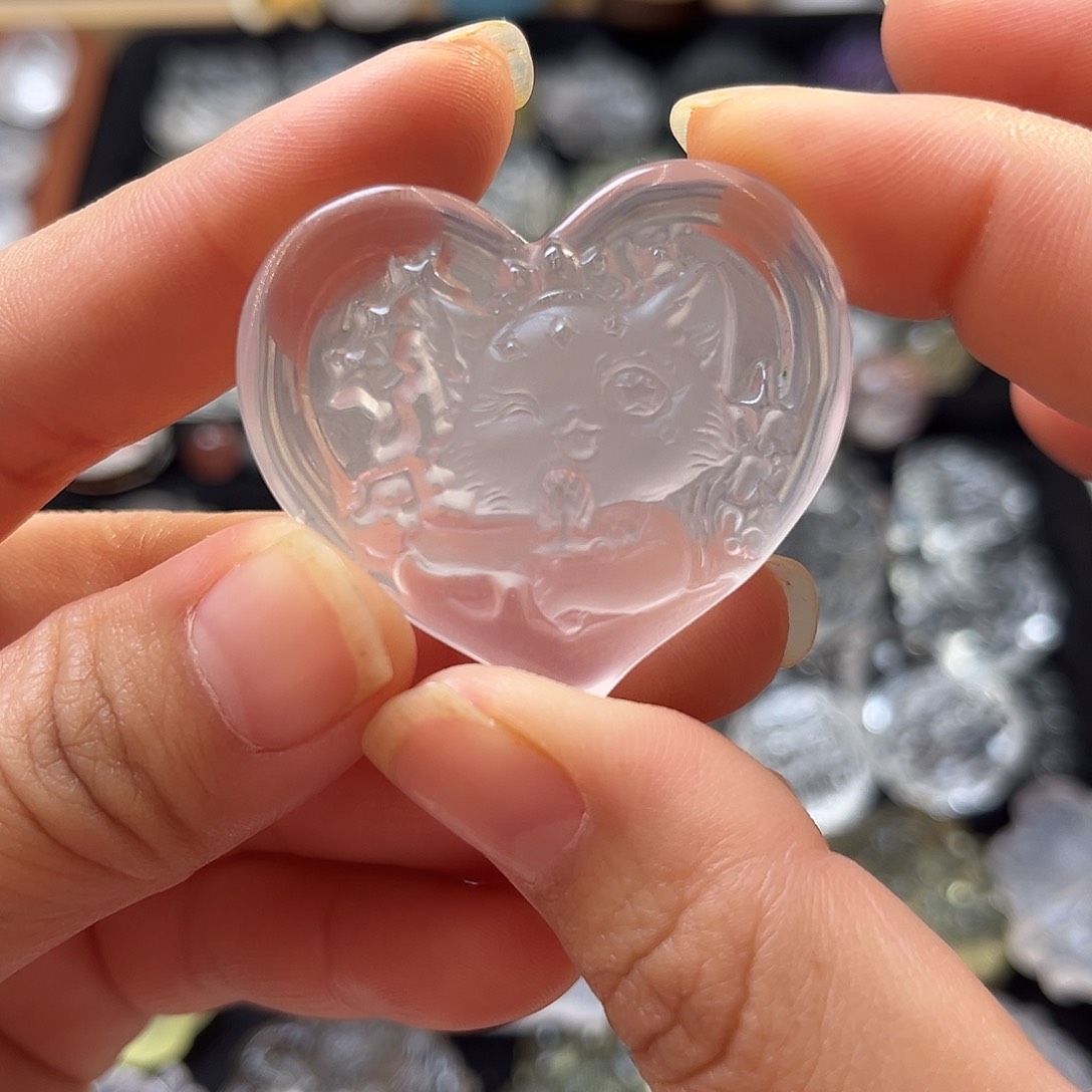 颈饰银S925镶嵌水晶D*粉水爱心014