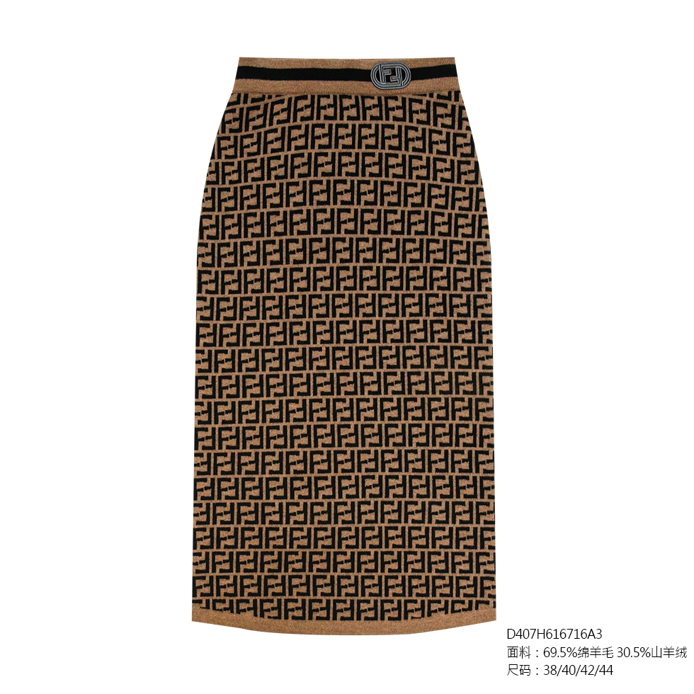 FENDILOR小怪兽25年秋冬款女士包臀裙 D407H616716A