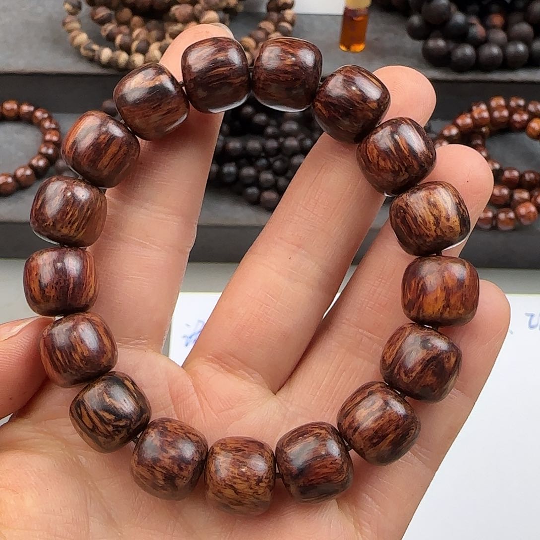 降真香手串/手链12×13海南红降黑金底满纹满油