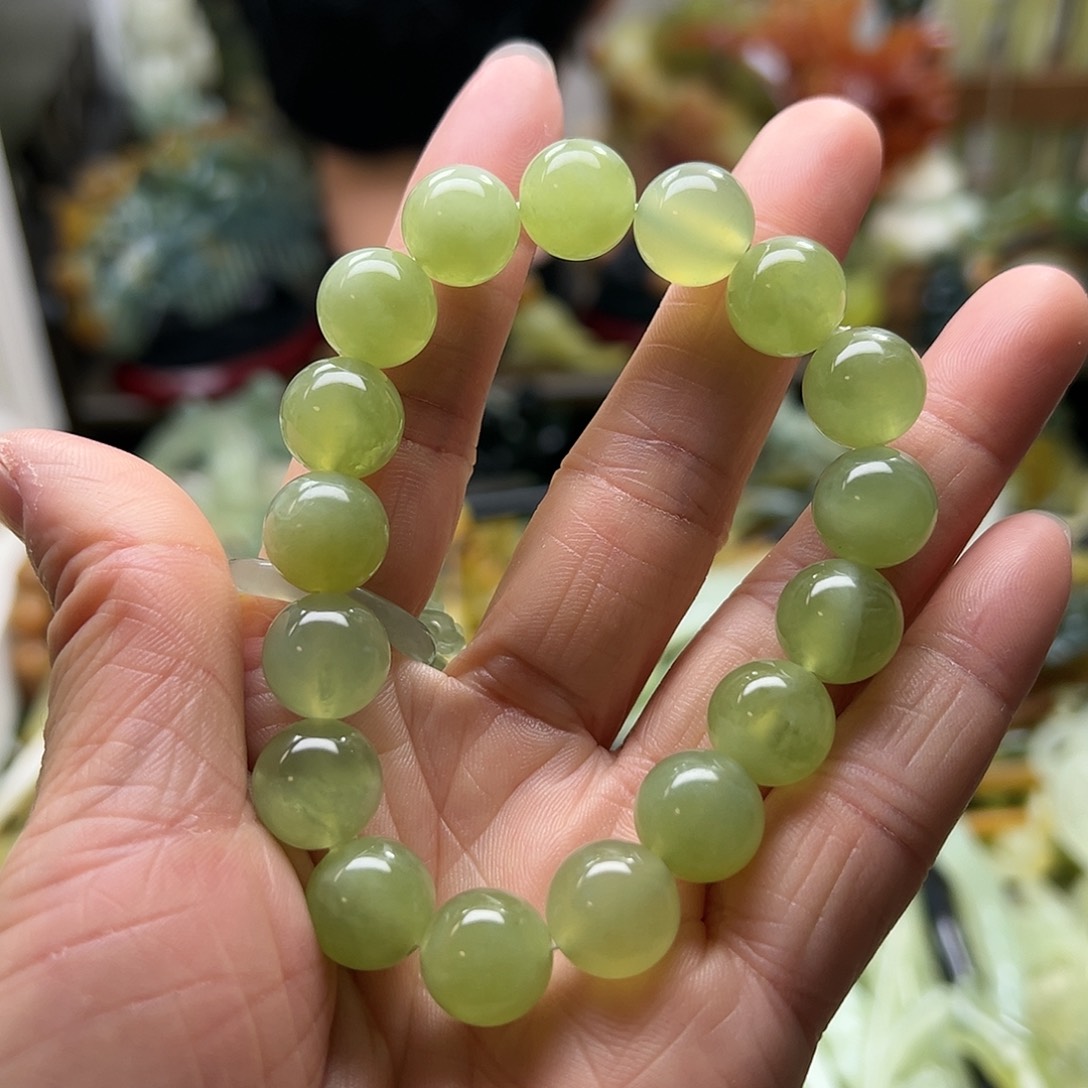 蛇纹石玉手链合金