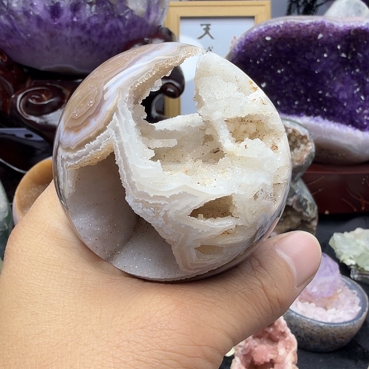 未镶嵌紫晶珠宝半成品