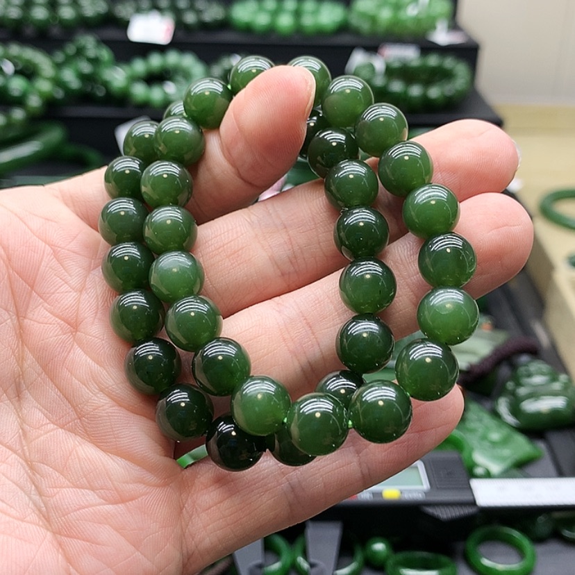 【闪购商品】和田玉（碧玉）手链未镶嵌三**竖