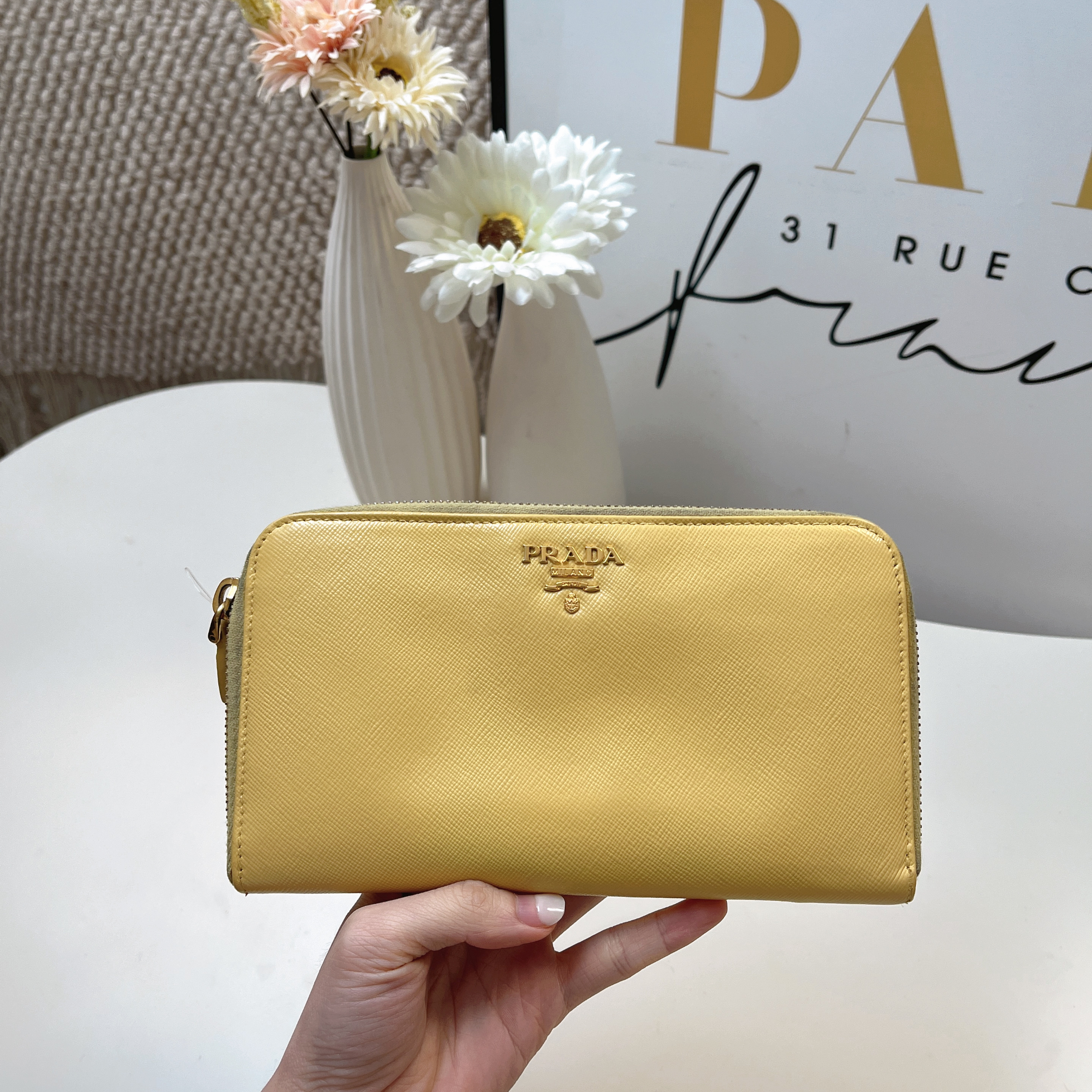 95新 Prada/普拉达 95新普拉达小鸡黄钱包