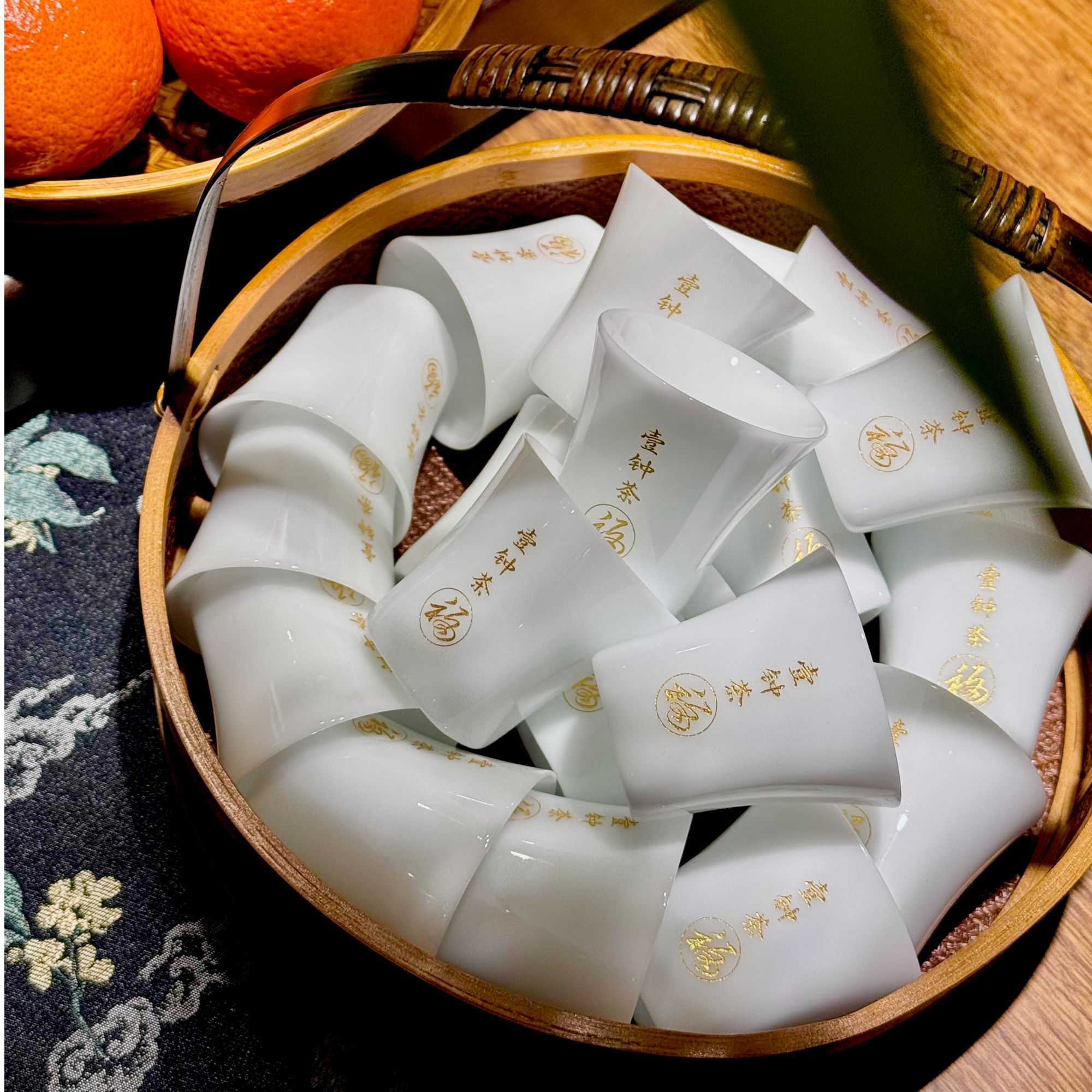 【丽哥·壹钟茶】冰种福杯 天圆地方聚香杯 茶杯 品茗杯