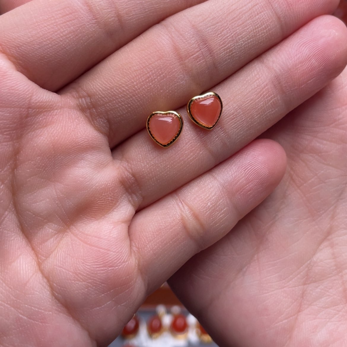 【闪购商品】银S925镶嵌冰粉耳钉南红玛瑙