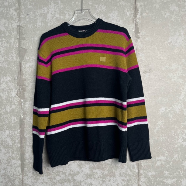 未使用 WE11 DONE XS*1/Acne/笑脸条纹彩色羊绒衫//JP