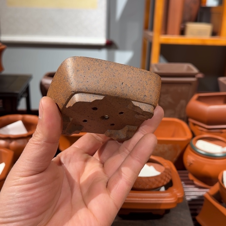 紫砂花盆半手工制作