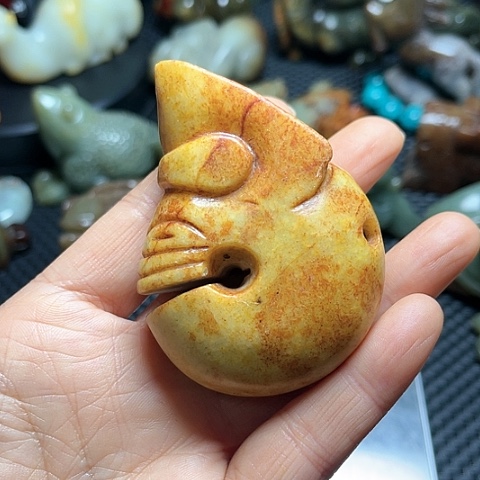 白玉菩提吊坠摆件