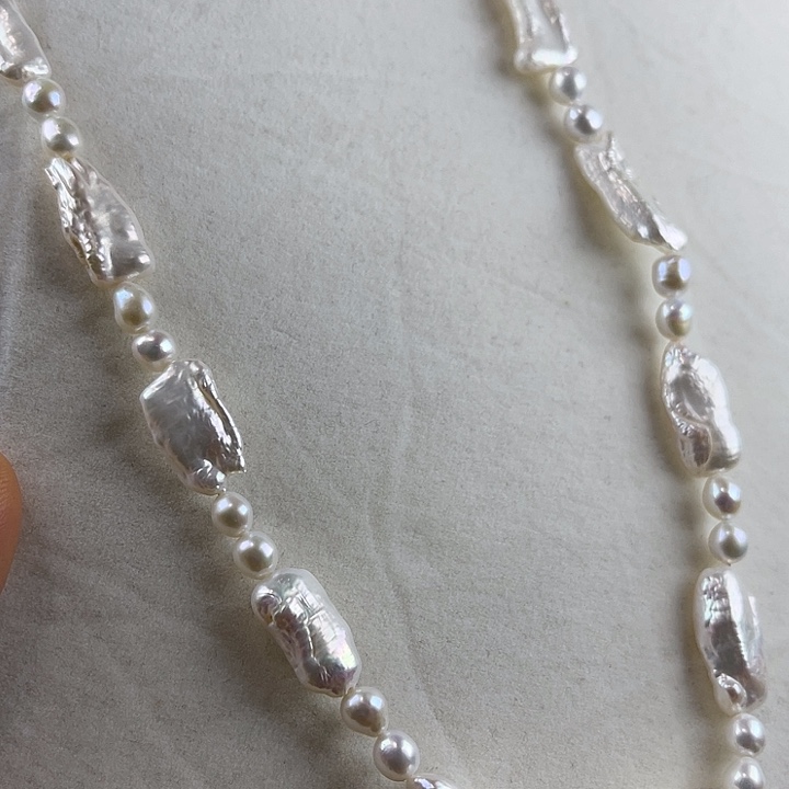 银S925镶嵌淡水珍珠颈饰