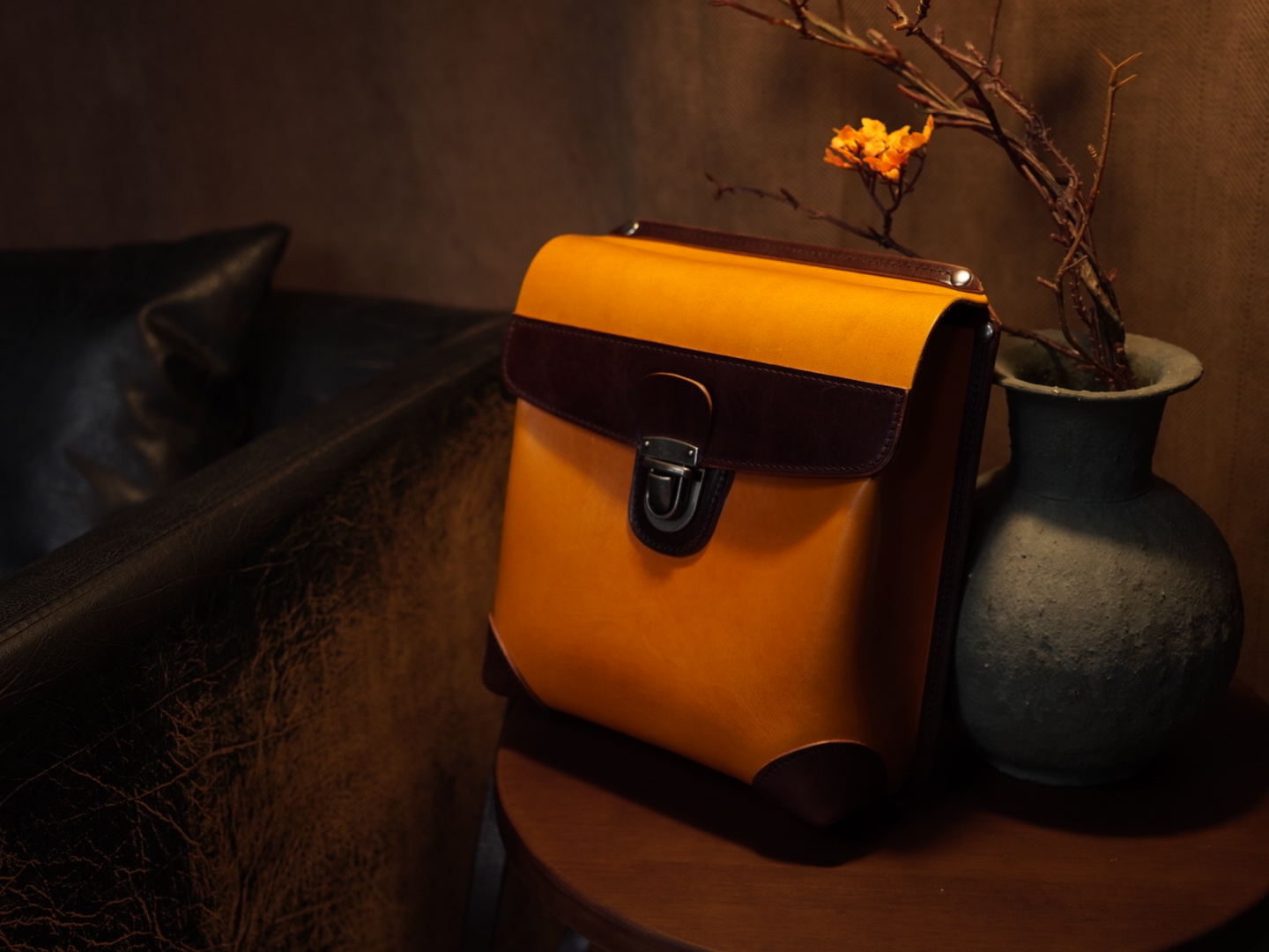 CW105-SL系列全植鞣复古休闲单肩斜挎包百搭小包包小众时尚斜跨