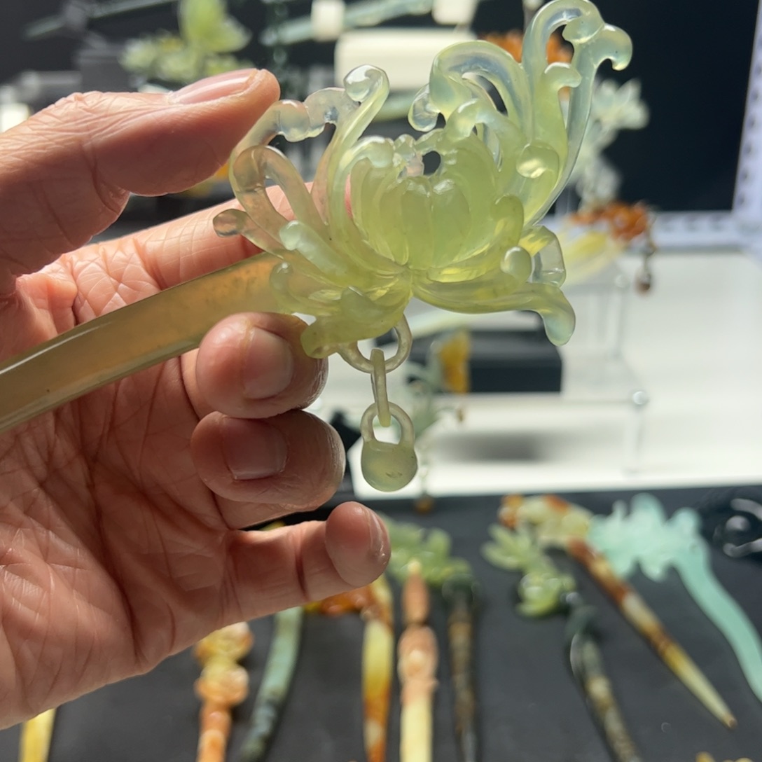 岫玉福利发簪未镶嵌