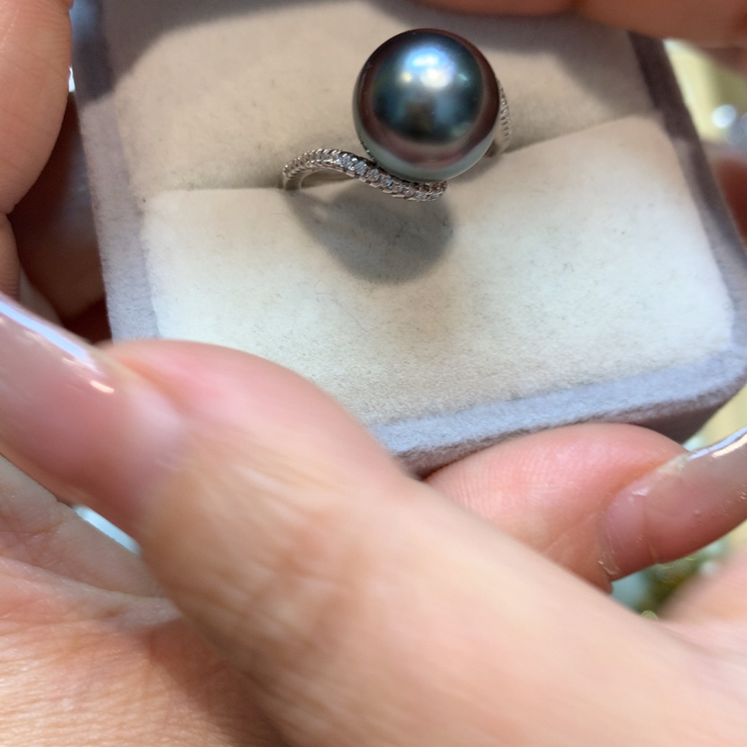 海水珍珠戒指银S925镶嵌