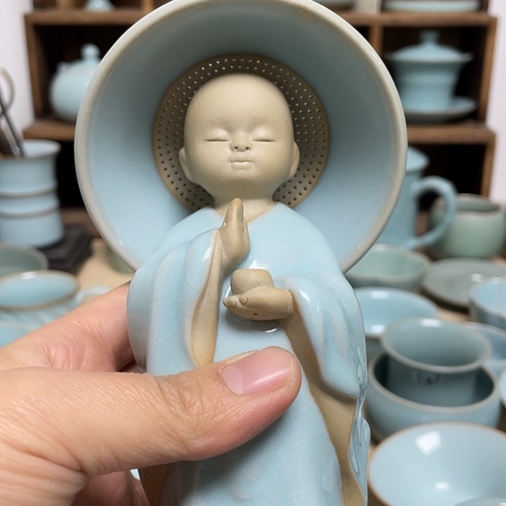 杯子天青祈福和尚茶漏大瑕