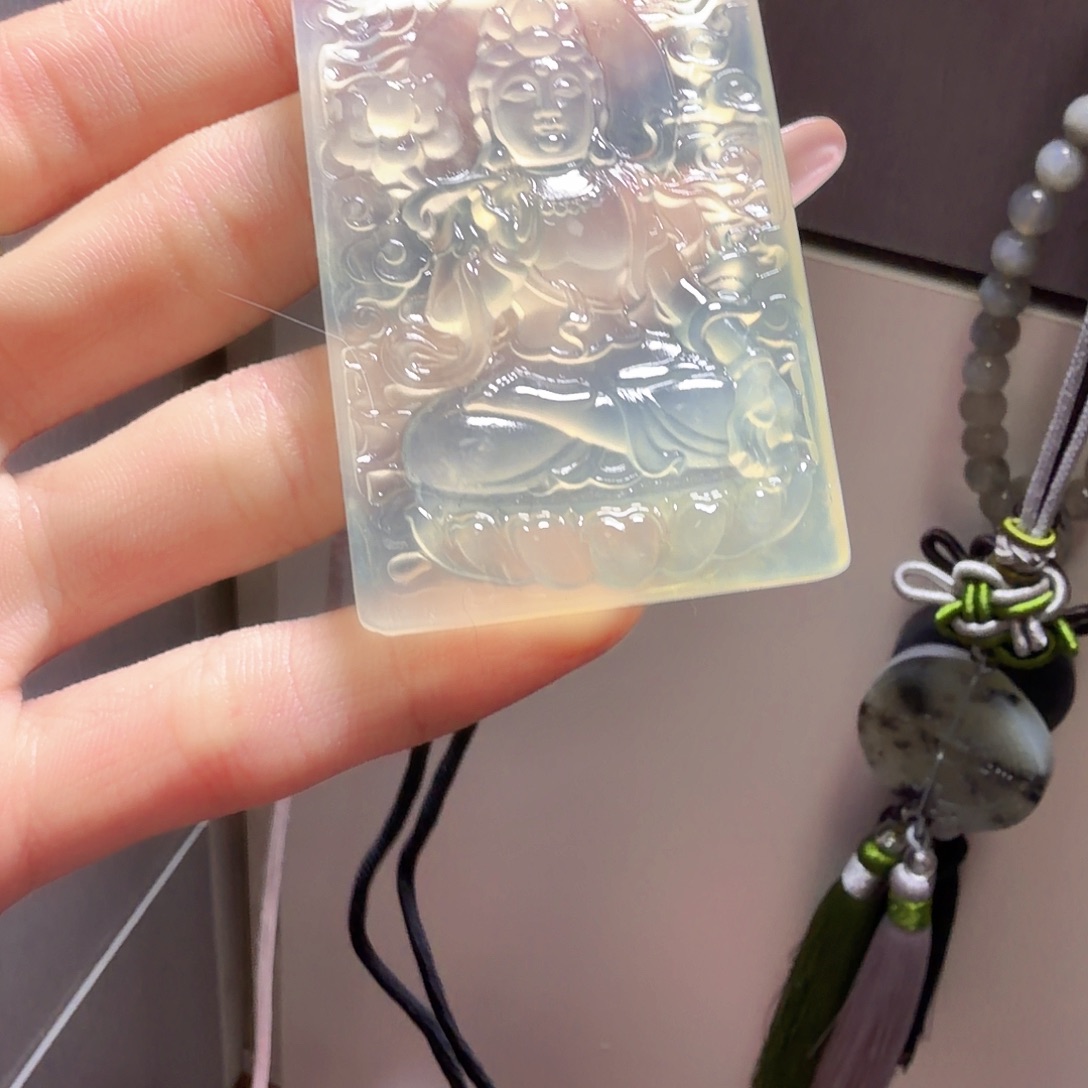 岫玉未镶嵌大势至菩萨 马