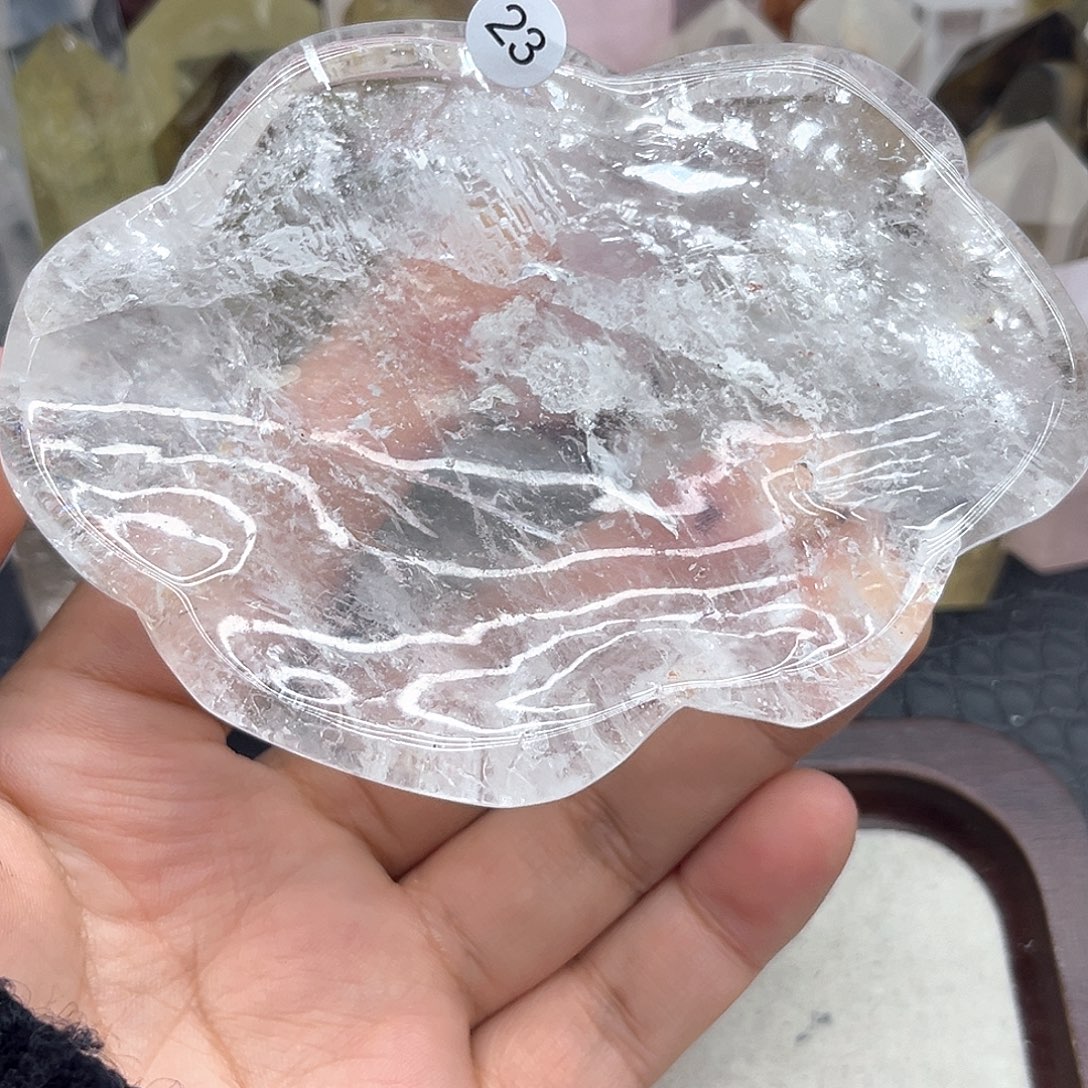 水晶珠宝半成品未镶嵌1 白水晶云朵盘子