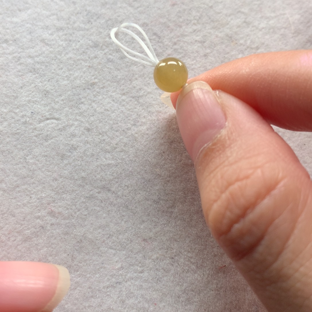 翡翠未镶嵌手链6.7mm无烧黄翡