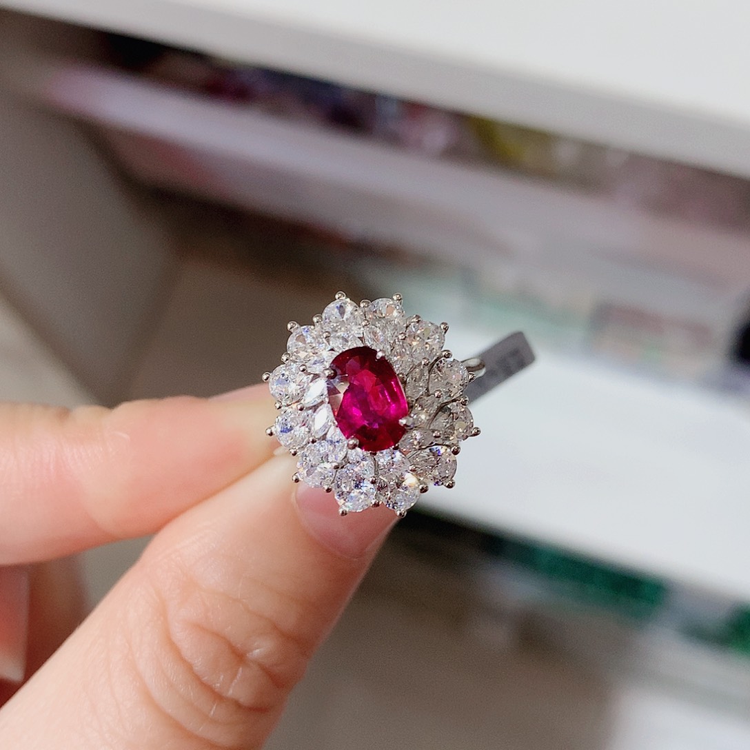 碧玺戒指银S925镶嵌戒指超美