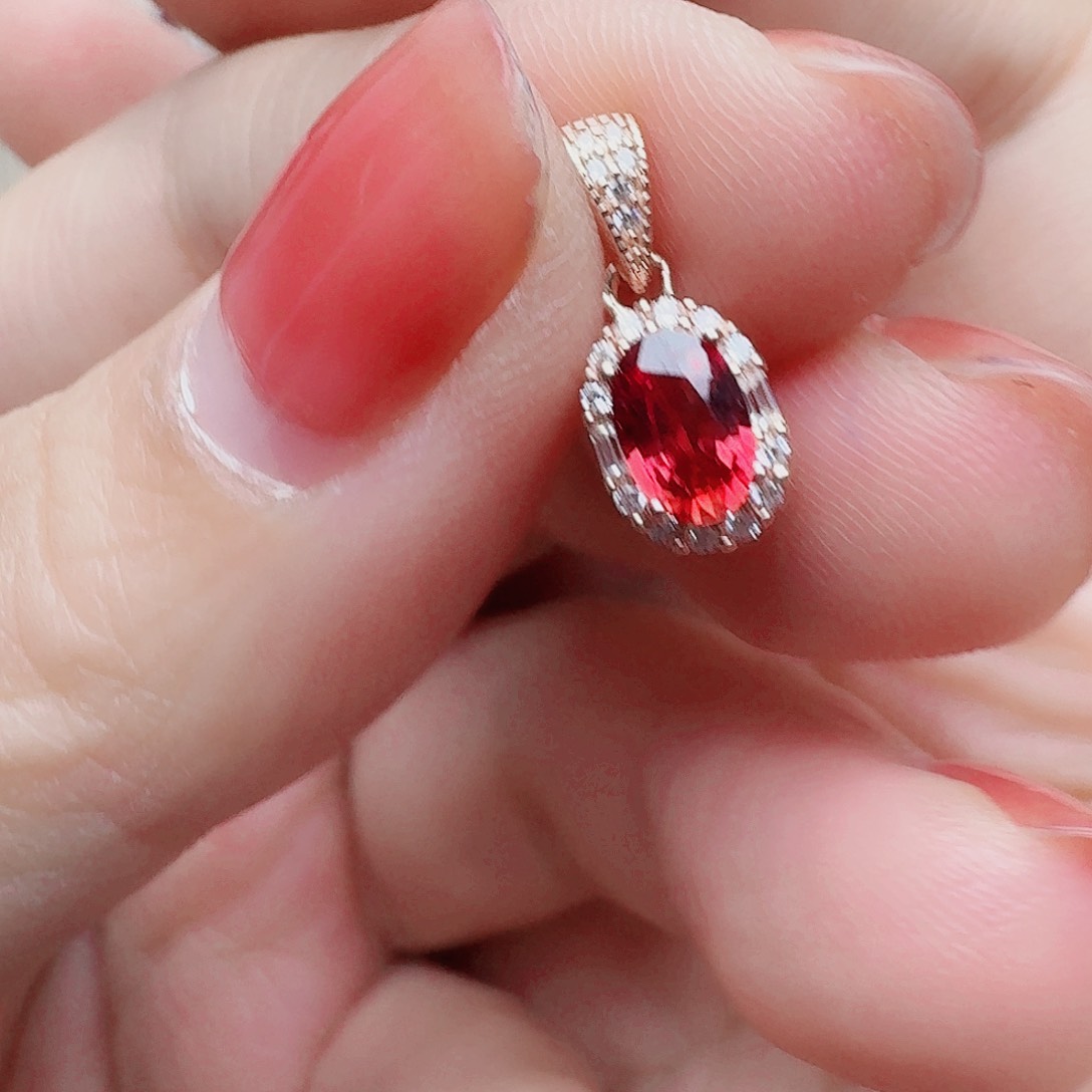 蓝宝石吊坠(不含链)银S925镶嵌吊坠