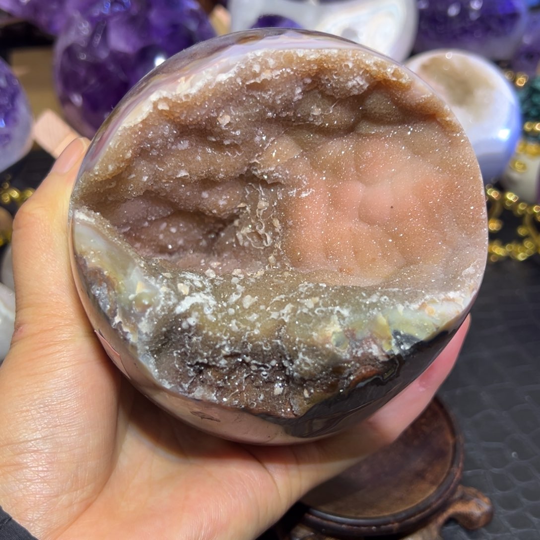 未镶嵌紫晶珠宝半成品23橘粉软糖