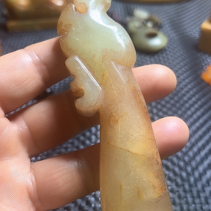 白玉菩提把件摆件