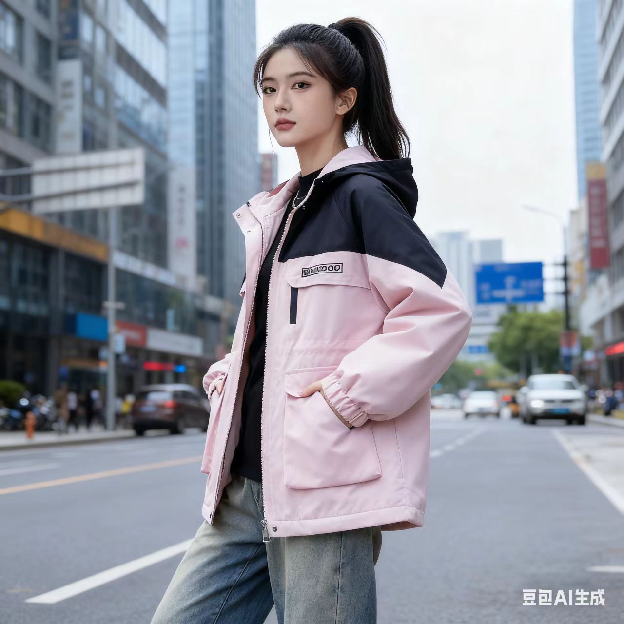 6013（现货）女大童休闲加棉保暖冲锋衣休闲秋冬款外套