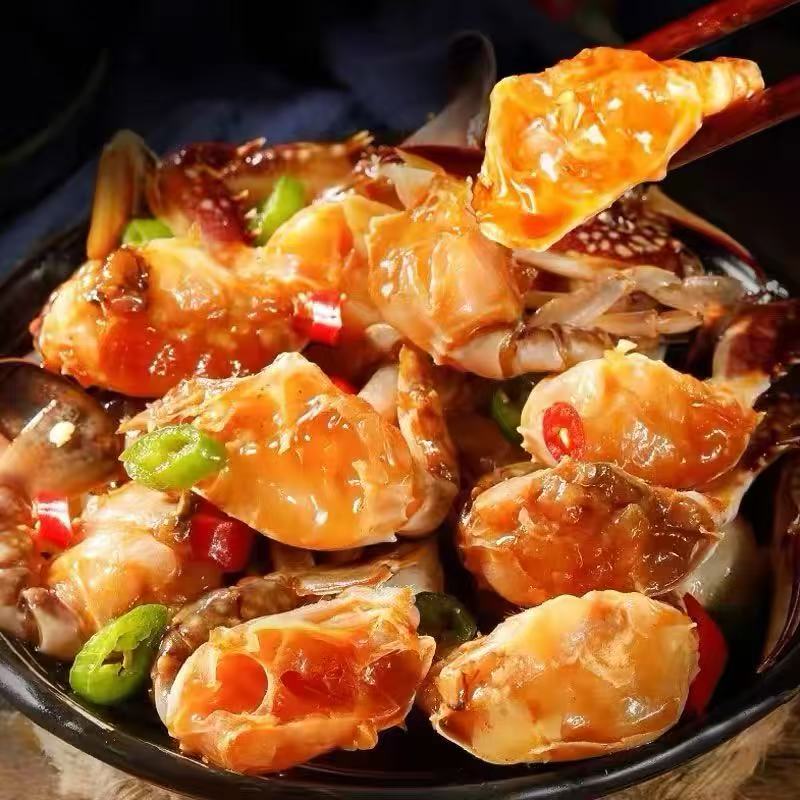 新鲜生呛麻辣蟹块 肉质饱满750克一桶*3桶