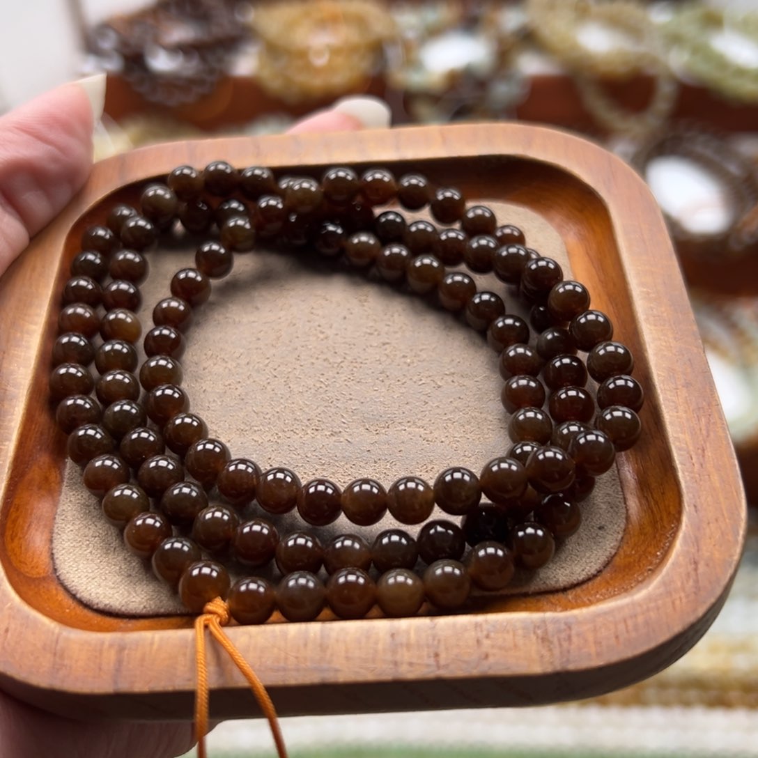 毛衣链未镶嵌和田玉珠串6mm