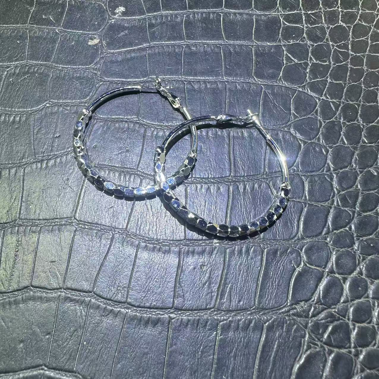 足银耳饰 足银碎冰冰耳环GM-12