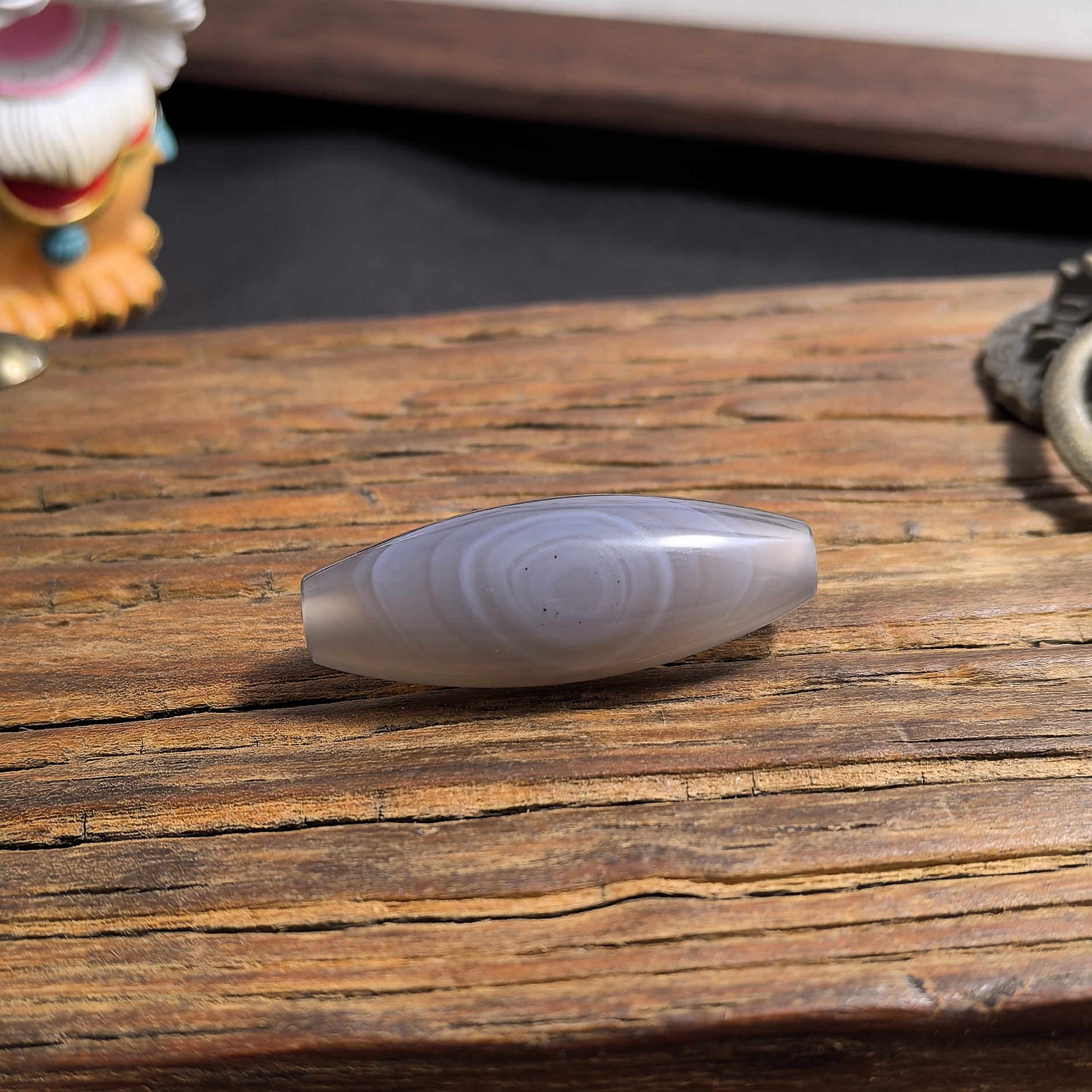 缠丝玛瑙冰透一眼带沙锁骨链项链吊坠尺寸38mm