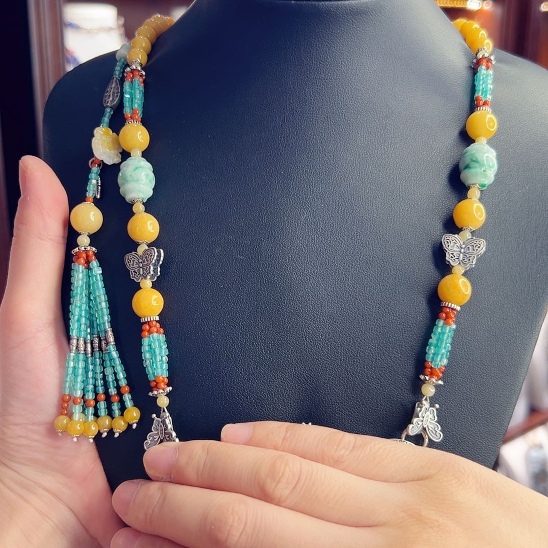 翡翠未镶嵌项链项链