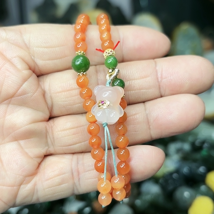 南红玛瑙手链合金