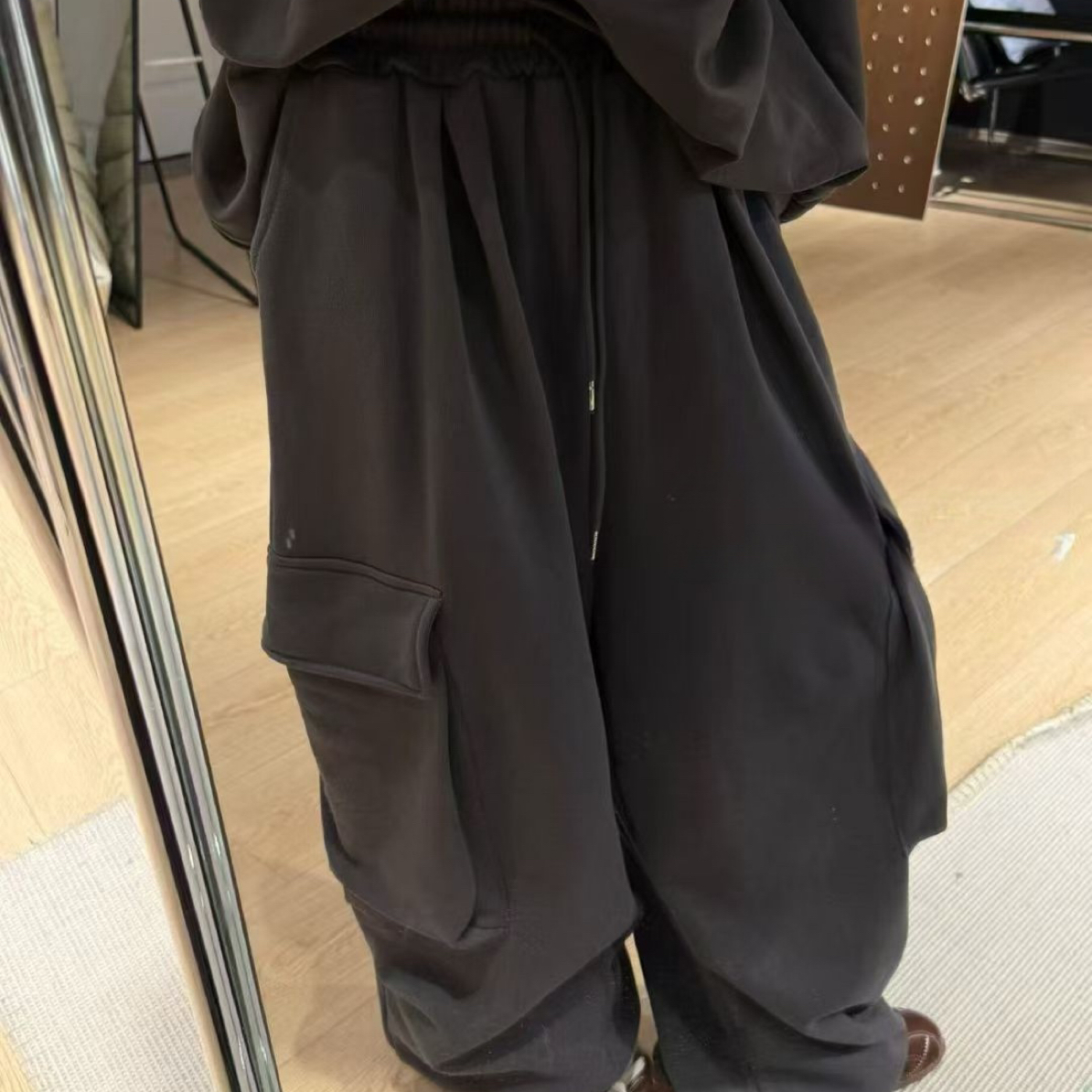 61627#【東Room】2025宽松韩版慵懒休闲工装阔腿裤女