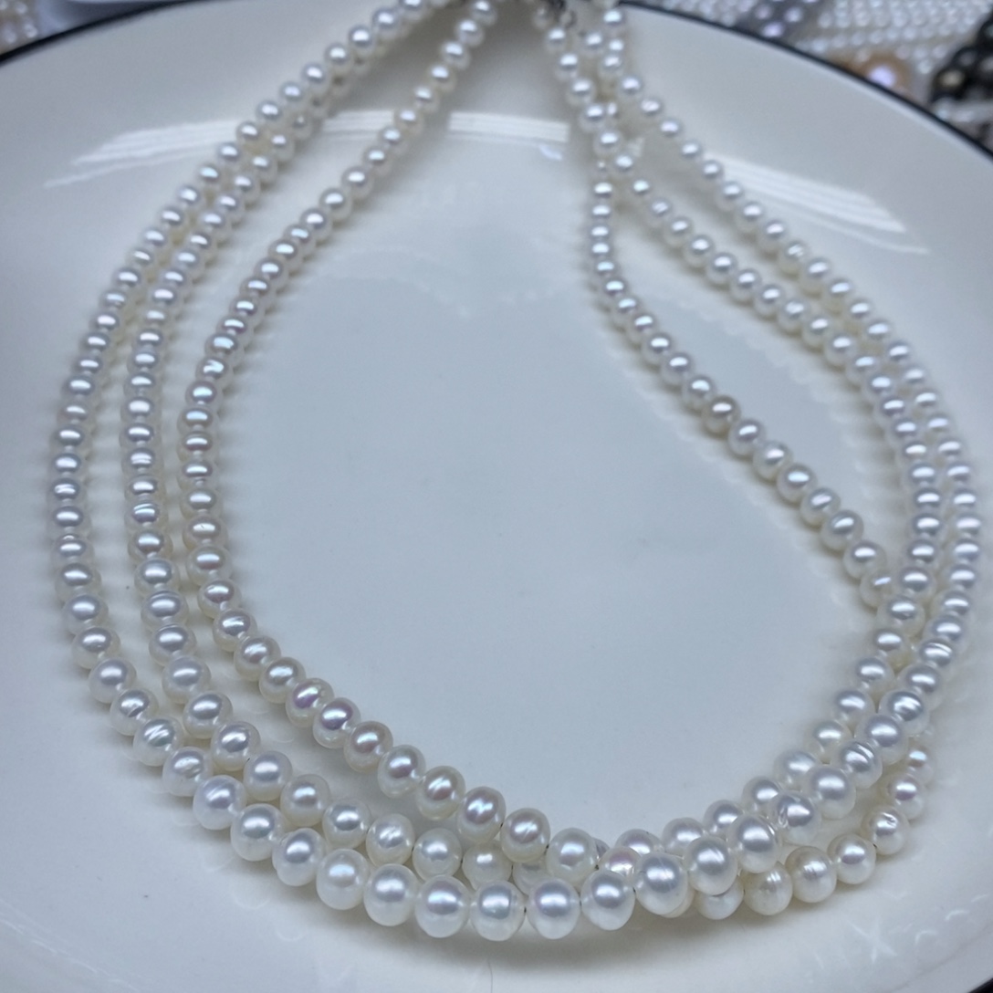 颈饰淡水珍珠未镶嵌发3条