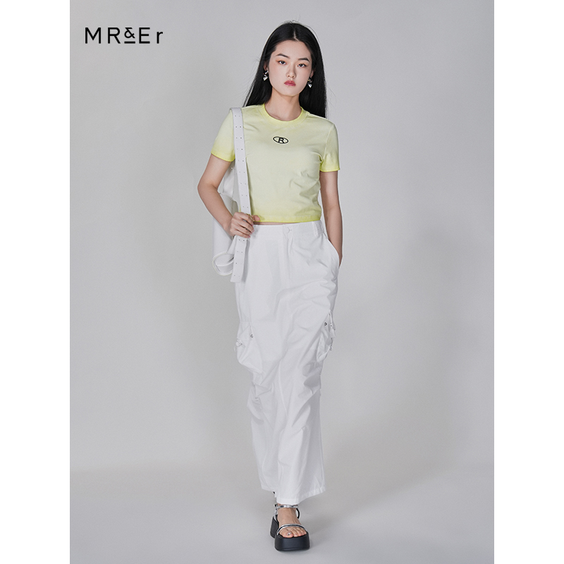 休闲百搭工装风半身裙直筒高腰中长款裙子R4B60321