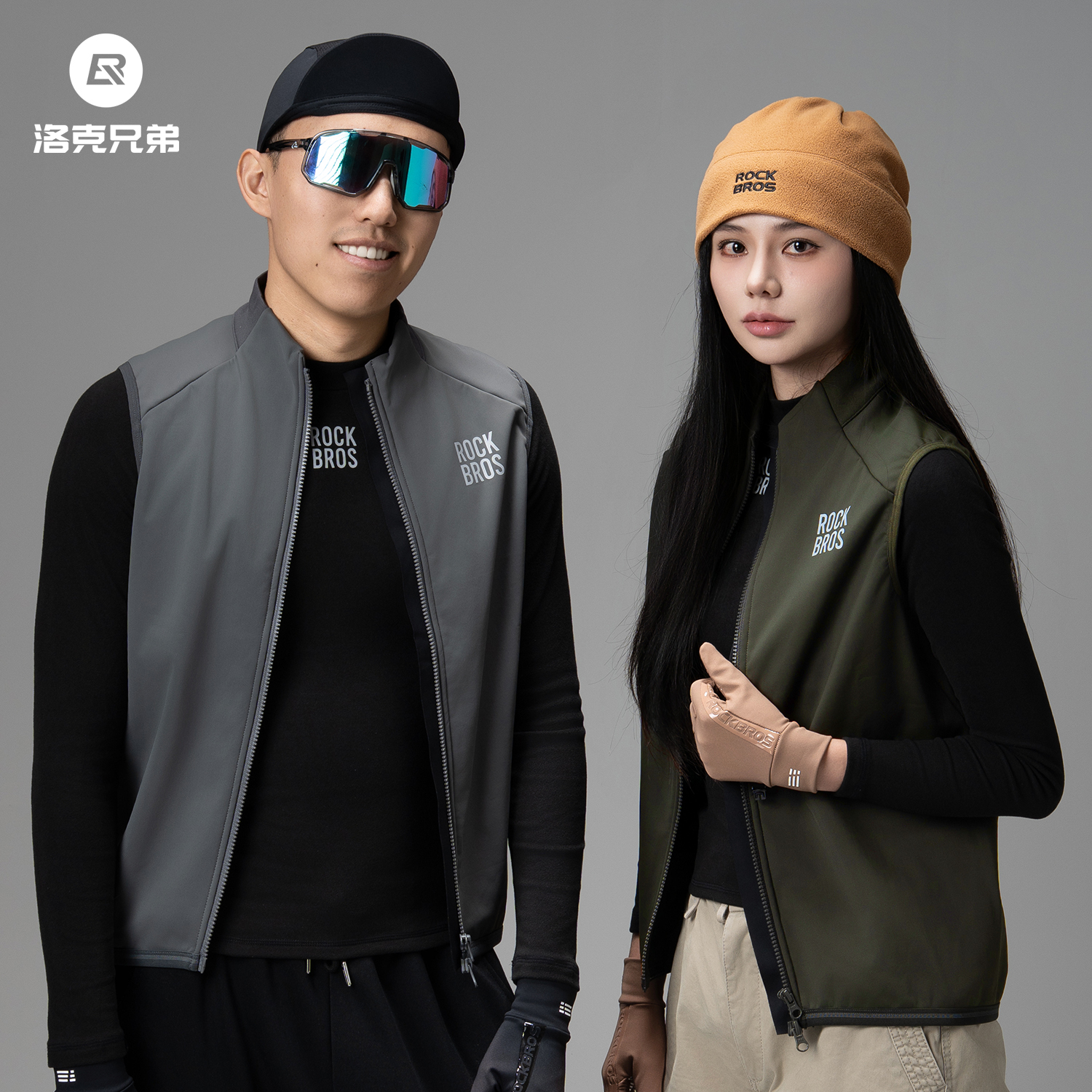 洛克兄弟防风骑行马甲公路自行车男女保暖背心夹克上衣秋冬骑行服