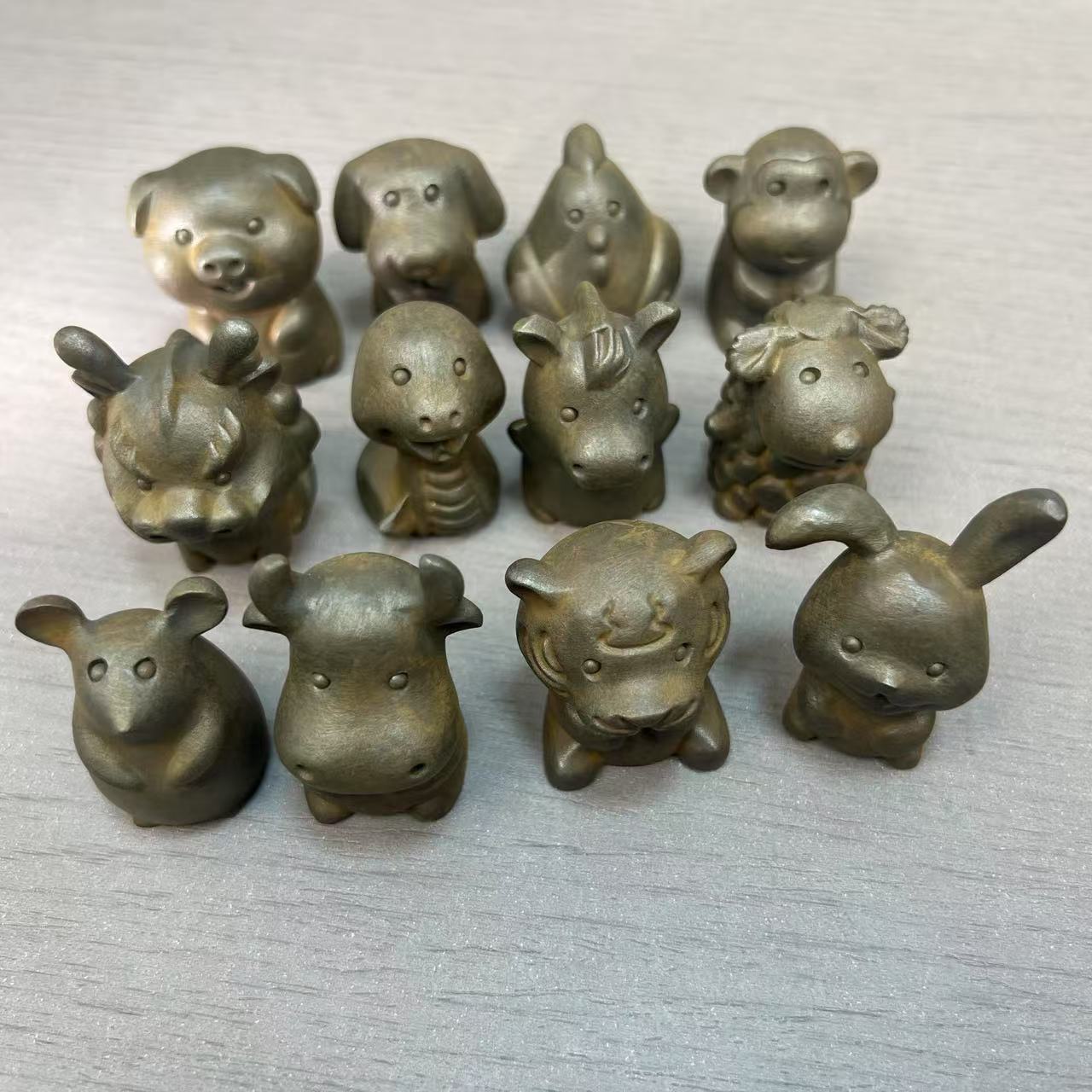 创意铸铁十二生肖鼠牛虎兔龙蛇马羊猴鸡狗猪摆件装饰直播间奖品