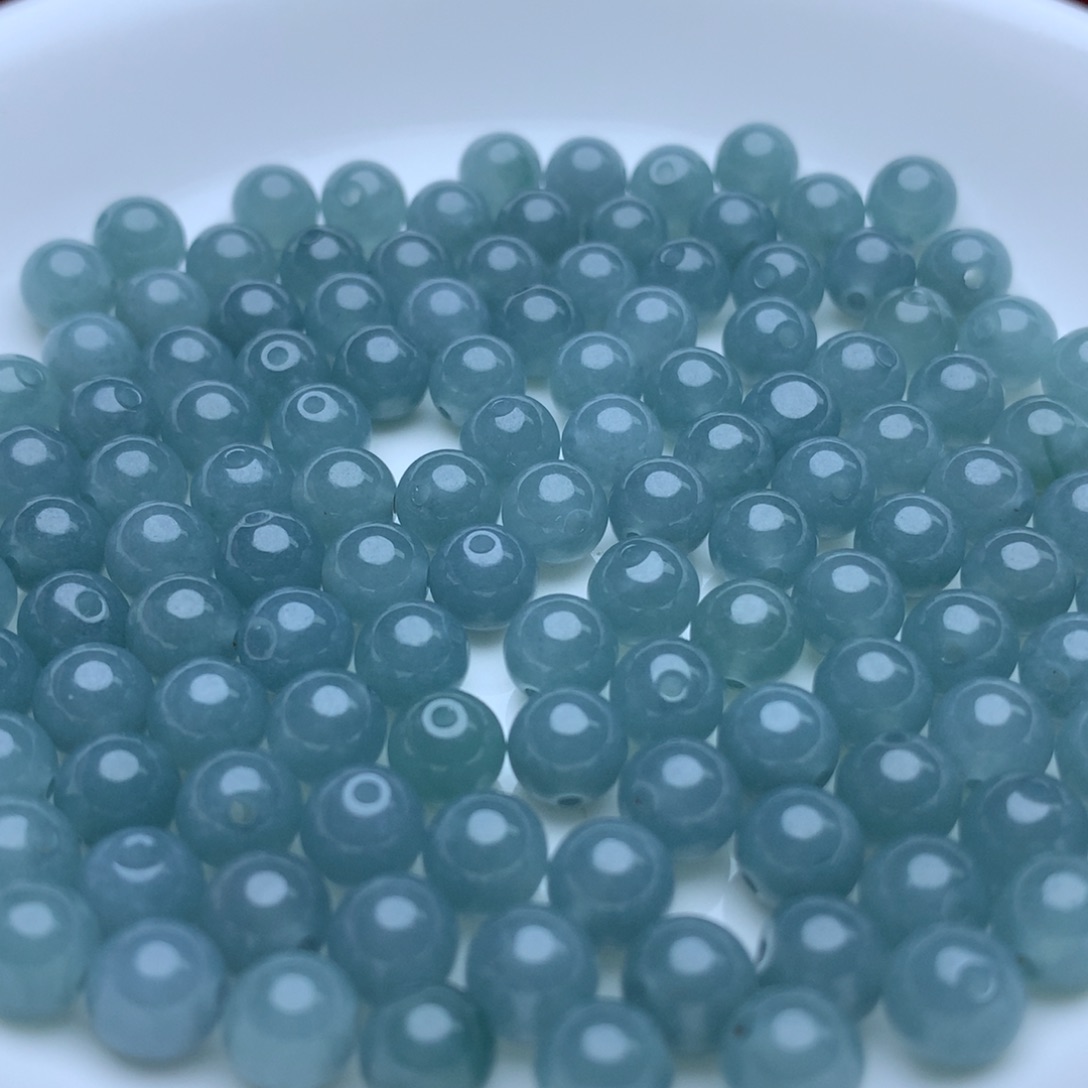 【闪购商品】翡翠手链未镶嵌卡6冰透蓝水30个