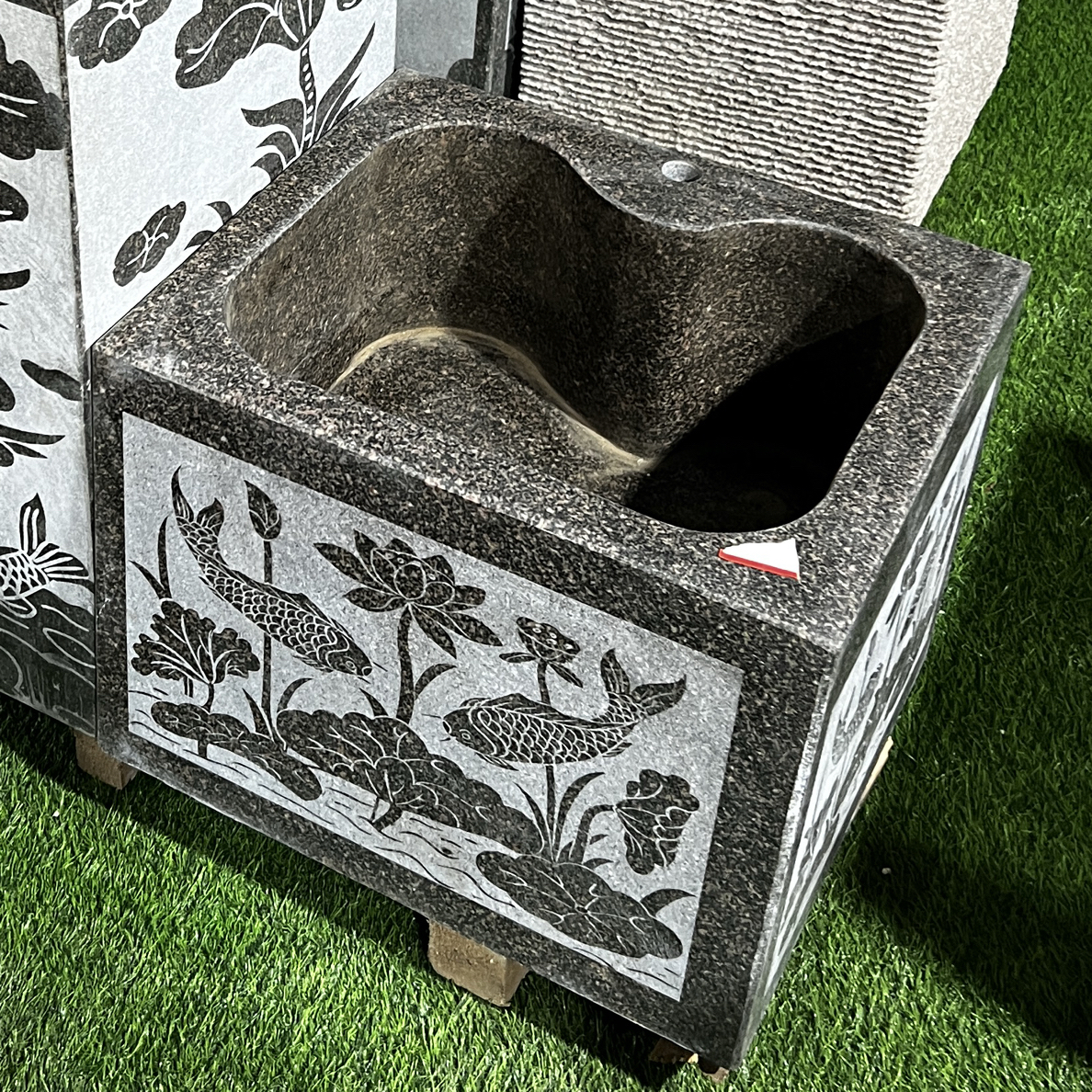 天然石材户外拖把池石雕花岗岩院子石头庭院大理石墩布池阳台水槽