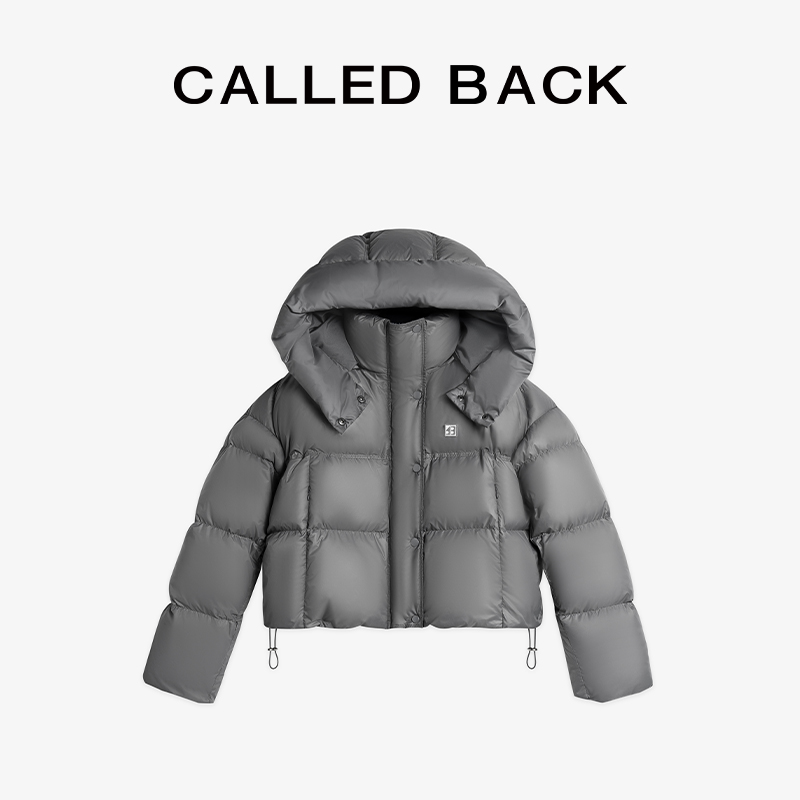 CALLED BACK【何洁同款】秋冬新款百搭灰色韩版立领保暖羽绒服短款